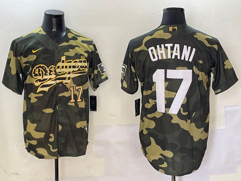Men Los Angeles Dodgers #17 Ohtani Camo Joint Name 2025 Nike MLB Jersey style 11